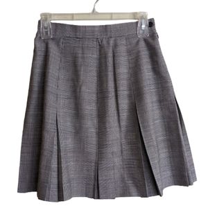 Henri Bendel NY Skirt Pleated Black White Check Size 4 Dark Academia